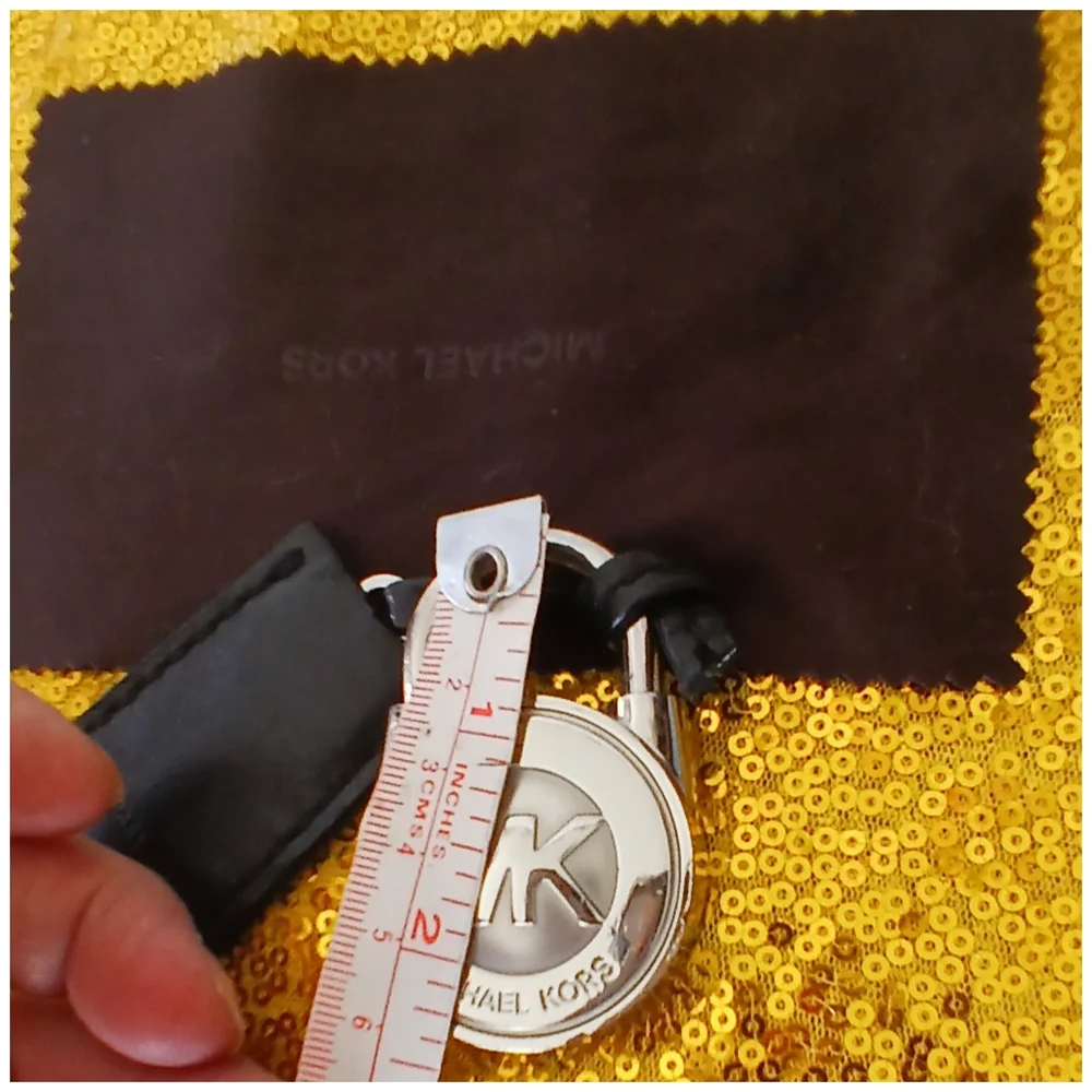 Michael Kors Black and Silver Key Holder And A Clothe Cleaner